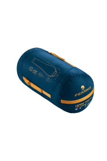 LIGHTEC SM 1100 :  Sac de couchage 3 saisons - Vue sac de compression - Marque Ferrino.