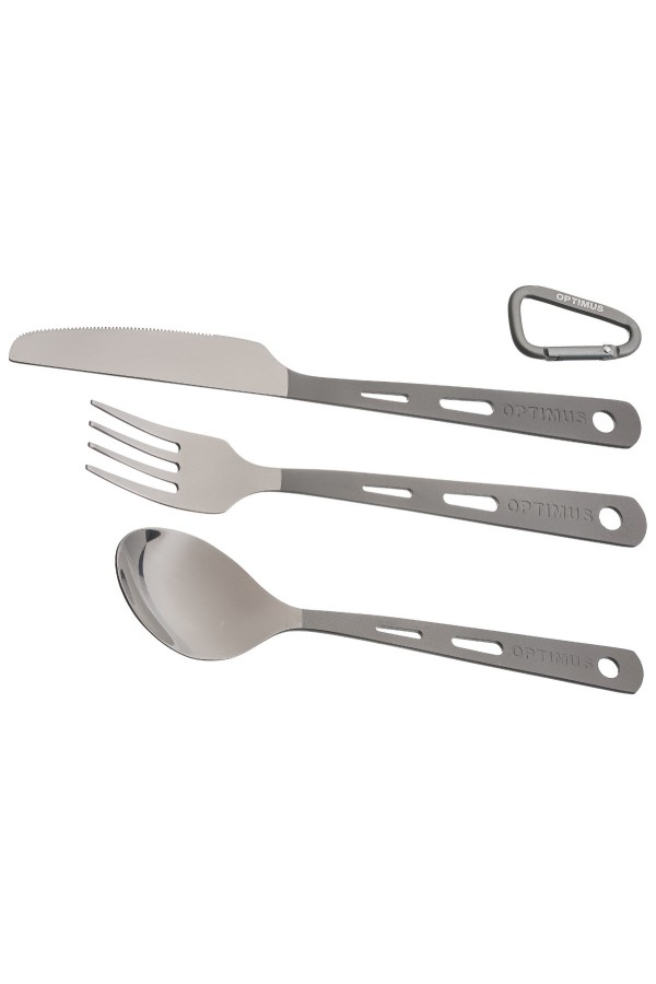OPTIMUS TITANIUM : Set de 3 couverts en titane - 52 grammes - Réf. : OPUS8016286 - Marque Optimus