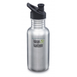 GOURDE INOX CLASSIC - 532 ml  - Bouchon Sport 3.0 : Couleur Brushed stainless - Aspect inox - Marque Klean Kanteen