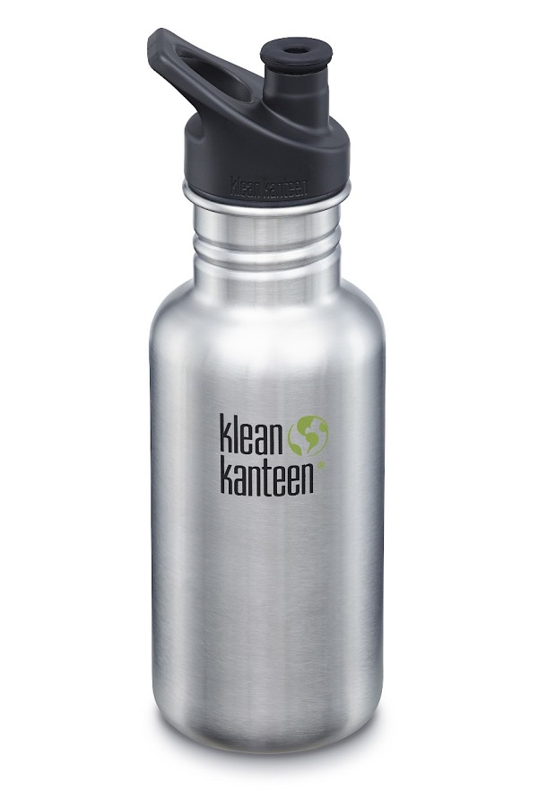 GOURDE INOX CLASSIC - 532 ml  - Bouchon Sport 3.0 : Couleur Brushed stainless - Aspect inox - Marque Klean Kanteen