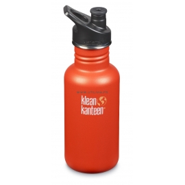 GOURDE INOX CLASSIC - 532 ml  - Bouchon Sport 3.0 : Couleur Sierra sunset mat - Rouge mat - Marque Klean Kanteen