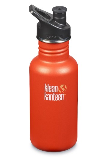 GOURDE INOX CLASSIC - 532 ml - Bouchon Sport 3.0 : Couleur Sierra sunset mat - Rouge mat - Marque Klean Kanteen