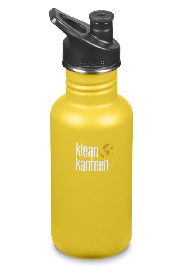 GOURDE INOX CLASSIC - 532 ml  - Bouchon Sport 3.0 : Couleur Lemon curry mat - Jaune curry mat - Marque Klean Kanteen