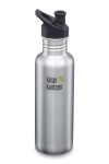 GOURDE INOX CLASSIC - 800 ml  - Bouchon Sport 3.0 : Couleur Brushed stainless - Aspect inox - Marque Klean Kanteen