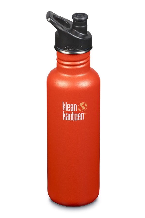 GOURDE INOX CLASSIC - 800 ml  - Bouchon Sport 3.0 : Couleur Sierra sunset mat - Rouge mat - Marque Klean Kanteen