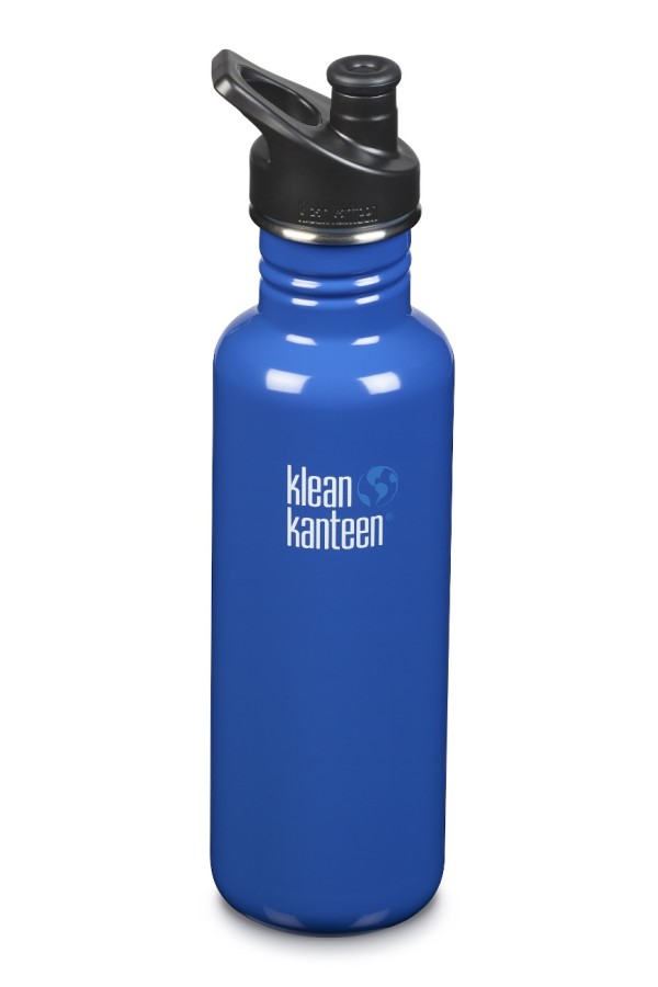 GOURDE INOX CLASSIC - 800 ml  - Bouchon Sport 3.0 : Couleur Coastals waters - Bleu marine - Marque Klean Kanteen