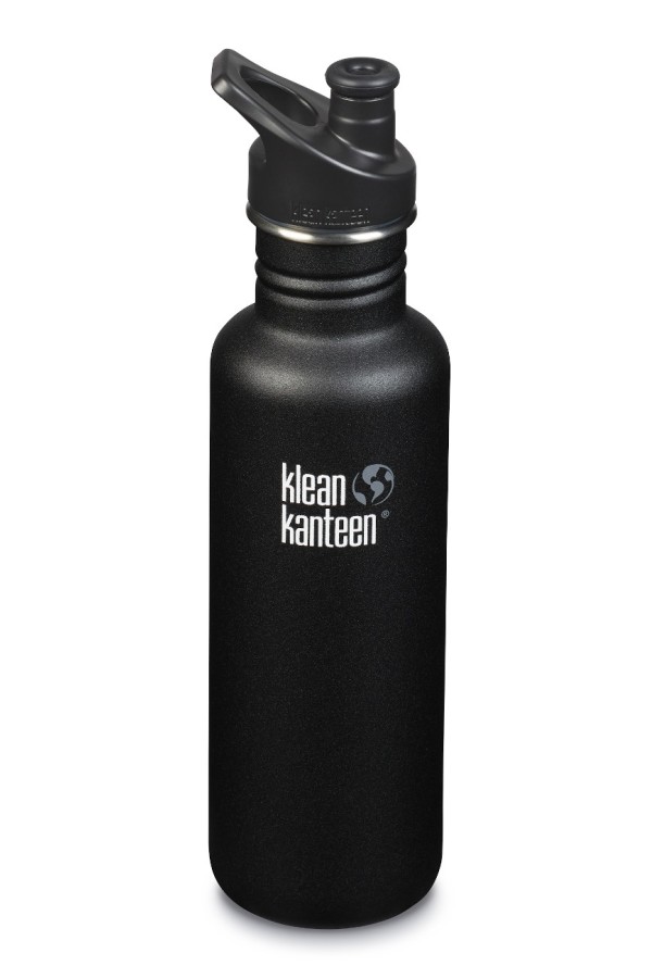 GOURDE INOX CLASSIC - 800 ml  - Bouchon Sport 3.0 : Couleur Shale black mat - Noir mat - Marque Klean Kanteen