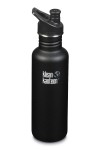 GOURDE INOX CLASSIC - 800 ml  - Bouchon Sport 3.0 : Couleur Shale black mat - Noir mat - Marque Klean Kanteen