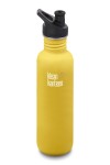 GOURDE INOX CLASSIC - 800 ml  - Bouchon Sport 3.0 : Couleur Lemon curry mat - Jaune curry mat - Marque Klean Kanteen