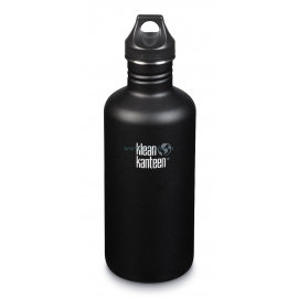 GOURDE INOX CLASSIC - 1182 ml  - Bouchon Loop : Couleur Shale black mat - Noir mat - Marque Klean Kanteen