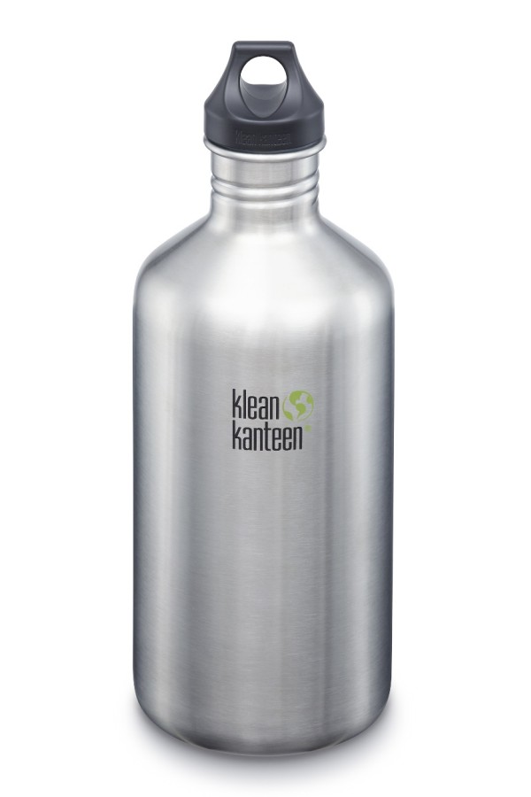 GOURDE INOX CLASSIC -  1182ml (64 oz) - Bouchon Loop : Couleur Brushed stainless - Aspect inox - Marque Klean Kanteen