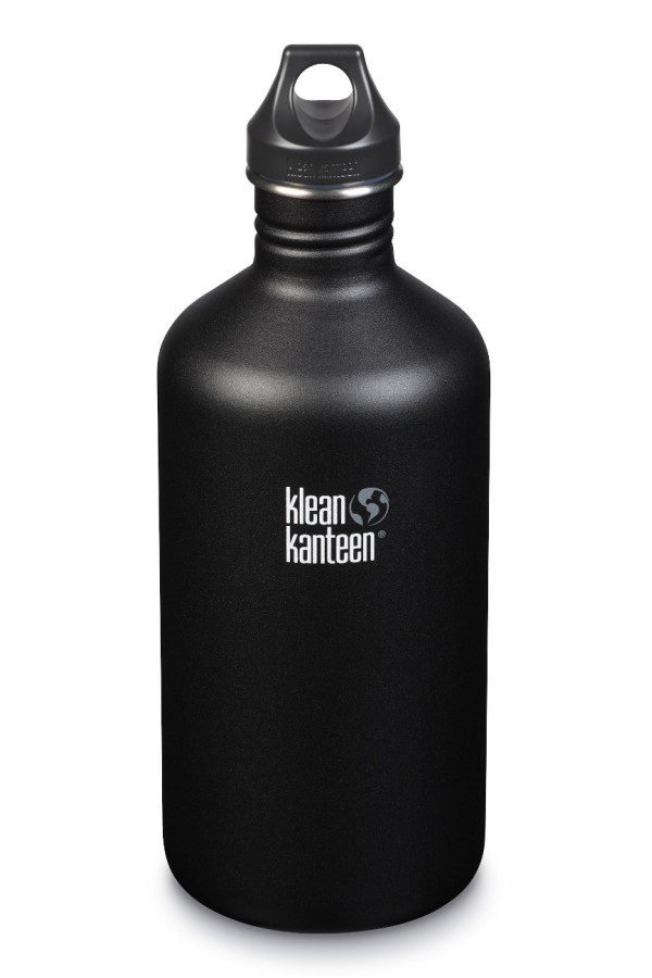 GOURDE INOX CLASSIC - 1900 ml (64 oz) - Bouchon Loop : Couleur Shale black mat - Noir mat - Marque Klean Kanteen