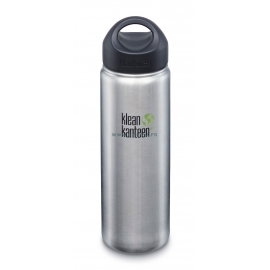 GOURDE INOX WIDE - 800 ml  (27 oz) - Goulot extra large de 54 mm - Bouchon Wide : Couleur Brushed stainless - Klean Kanteen