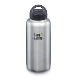 GOURDE INOX WIDE - 1182 ml  (40 oz) - Goulot extra large de 54 mm - Bouchon Wide : Couleur Brushed stainless - Klean Kanteen