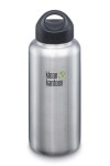 GOURDE INOX WIDE - 1182 ml  (40 oz) - Goulot extra large de 54 mm - Bouchon Wide : Couleur Brushed stainless - Klean Kanteen