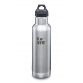GOURDE INOX ISOLATED CLASSIC - Isotherm - 592 ml - Bouchon Loop : Couleur Brushed stainless - Aspect inox - Marque Klean Kanteen