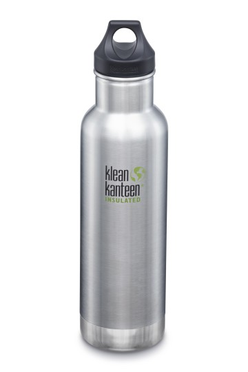 GOURDE INOX ISOLATED CLASSIC - Isotherm - 592 ml - Bouchon Loop : Couleur Brushed stainless - Aspect inox - Marque Klean Kanteen