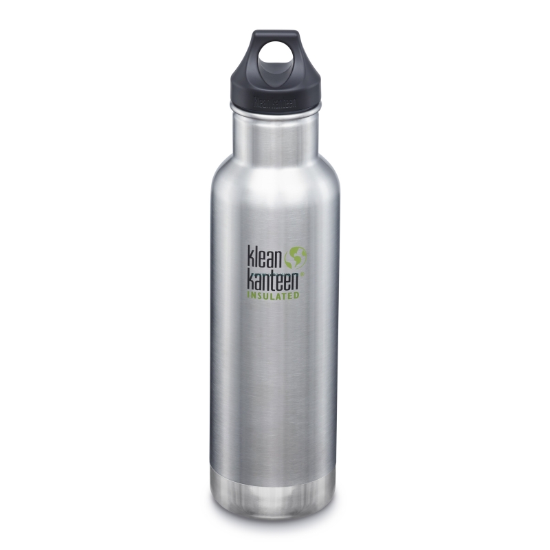 GOURDE INOX ISOLATED CLASSIC - Isotherm - 592 ml - Bouchon Loop : Couleur Brushed stainless - Aspect inox - Marque Klean Kanteen