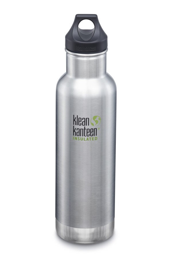 GOURDE INOX ISOLATED CLASSIC - Isotherm - 592 ml - Bouchon Loop : Couleur Brushed stainless - Aspect inox - Marque Klean Kanteen