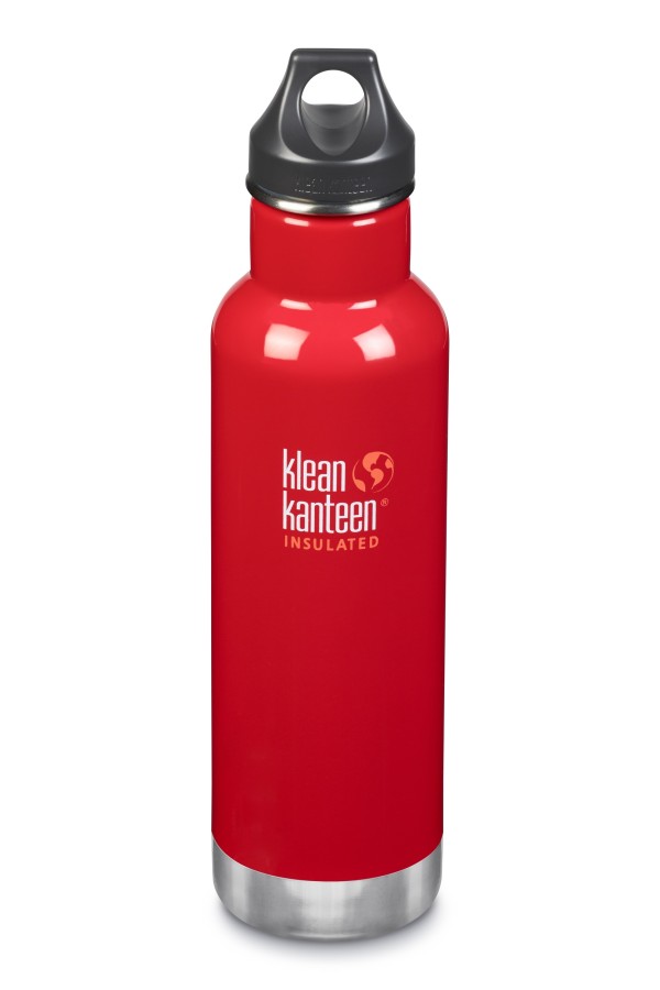 GOURDE INOX ISOLATED CLASSIC - Isotherm - 592 ml - Bouchon Loop : Couleur Mineral red - Rouge minéral - Marque Klean Kanteen