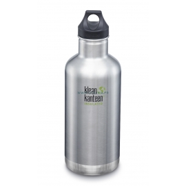 GOURDE INOX ISOLATED CLASSIC - Isotherm - 946 ml - Bouchon Loop : Couleur Brushed stainless - Aspect inox - Marque Klean Kanteen