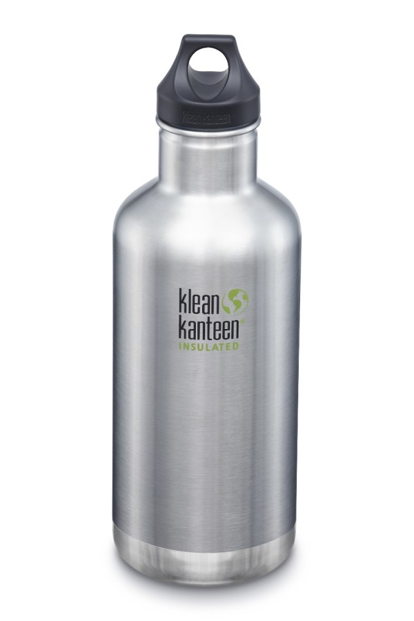 GOURDE INOX ISOLATED CLASSIC - Isotherm - 946 ml - Bouchon Loop : Couleur Brushed stainless - Aspect inox - Marque Klean Kanteen