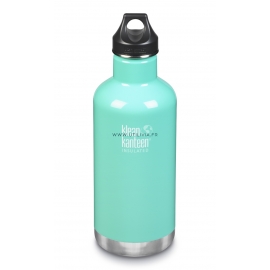 GOURDE INOX ISOLATED CLASSIC - Isotherm - 946 ml - Bouchon Loop : Couleur Sea crest - Vert clair - Marque Klean Kanteen