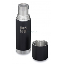 GOURDE INOX KLEAN KANTEEN TKPRO - Isotherme - 500 ml - 16 oz - Vue avec gobelet :  Couleur Shale black mat - Noir mat