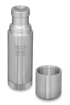 GOURDE INOX KLEAN KANTEEN TKPRO - Isotherme - 500 ml - 16 oz - Vue avec gobelet : Couleur Brushed stainless - Inox