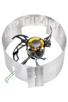 OPTIMUS POLARIS : Réchaud multicombustibles - 4 saisons - Expéditions -  Vue avec pare-vent - Marque Optimus
