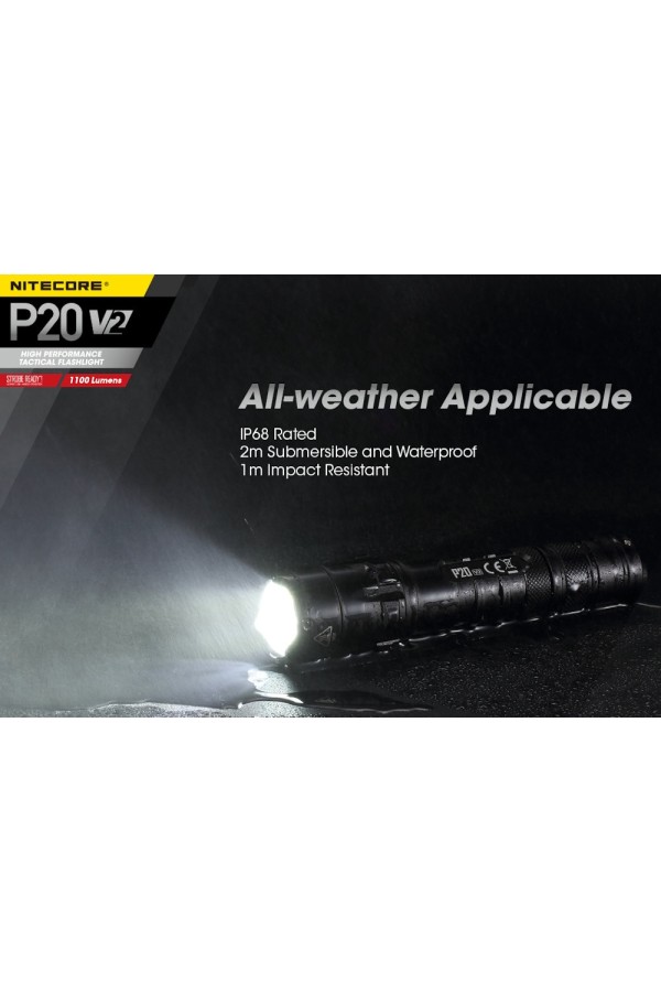 NITECORE P20 V2 - Version 2 : Lampe torche tactique - 1100 lumens - Étanchéité - Marque Nitecore