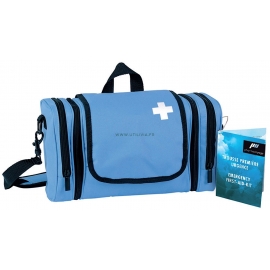 Trousse première urgence : 22 produits - 5 compartiments dont 3 détachables - Marque Pharmavoyage