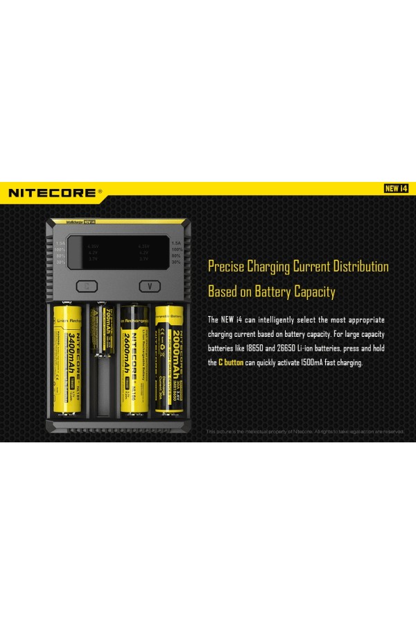 NITECORE NEW i34 : Chargeur de pile universel intelligent - Adaptation aux piles Ni-MH et Ni-Cd - Marque Nitecore