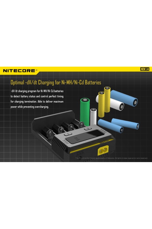 NITECORE NEW i34 : Chargeur de pile universel intelligent - Adaptation aux piles Ni-MH et Ni-Cd - Marque Nitecore