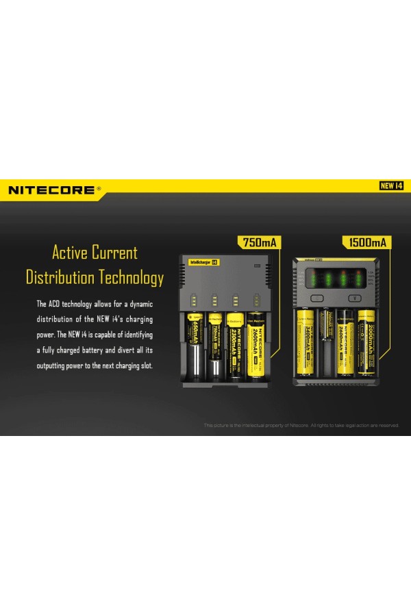 NITECORE NEW i34 : Chargeur de pile universel intelligent - Puissance maximale pour dernière pile - Marque Nitecore