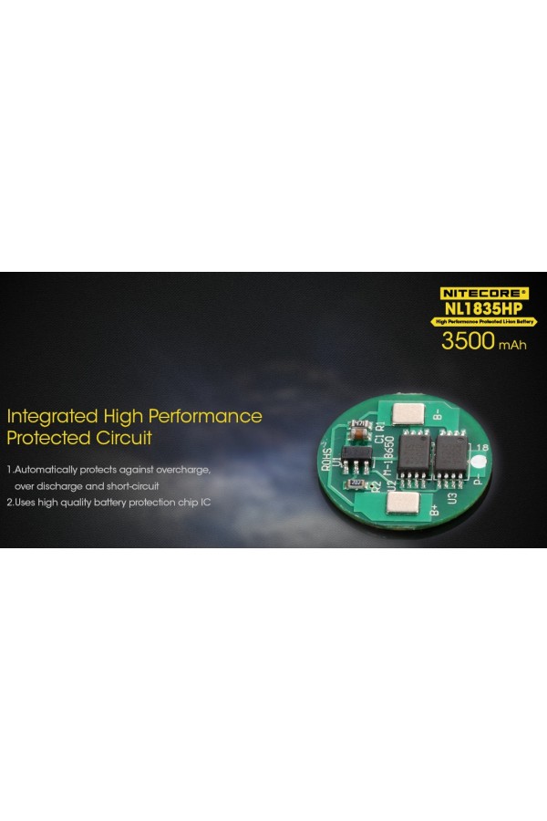 NITECORE NL1835HP : Circuit de protection de surcharge - Marque Nitecore