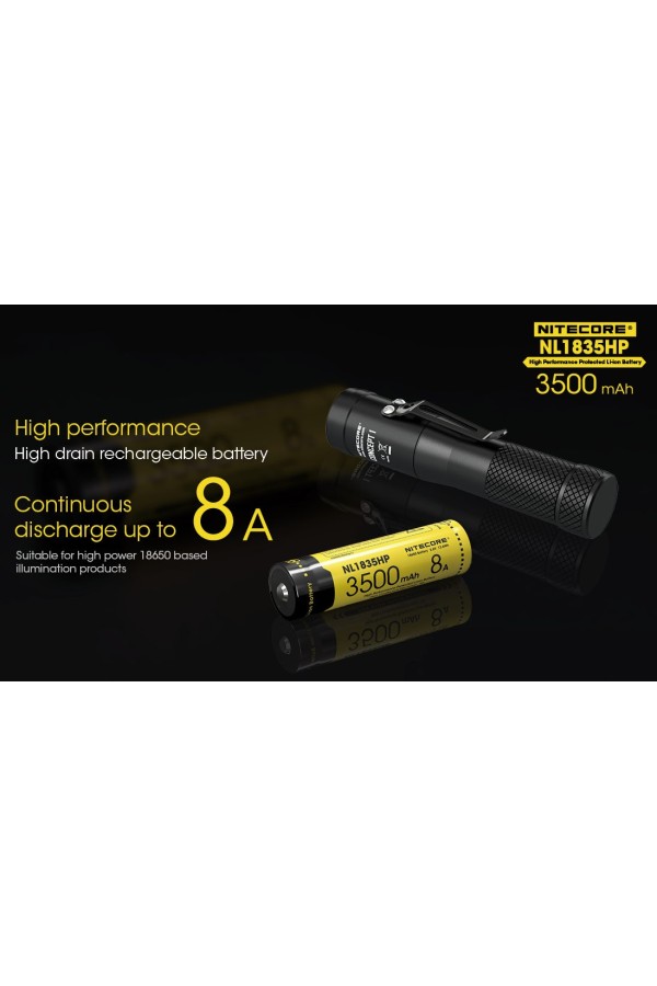NITECORE NL1835HP : Décharge continue de 8A - Marque Nitecore