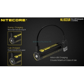 NITECORE NL1835R : Comprend un indicateur de charge