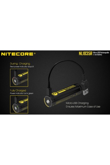NITECORE NL1835R : Comprend un indicateur de charge