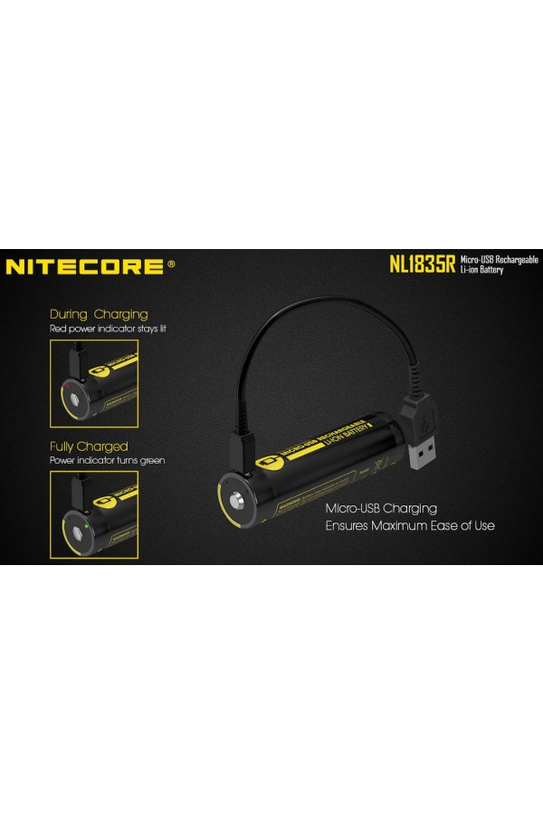 NITECORE NL1835R : Comprend un indicateur de charge