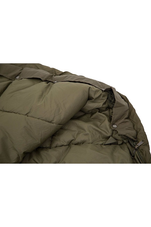 TROPEN - Taille M  : Sac de couchage 2 saisons ultra résistant - Zoom sur boutons pression moustiquaire -  Marque CARINTHIA