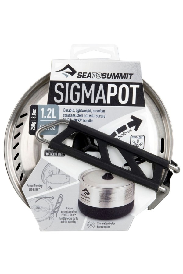 SIGMA POT - 1,2 litre : Popote - Inox - Vue de dessus - Marque Sea to Summit