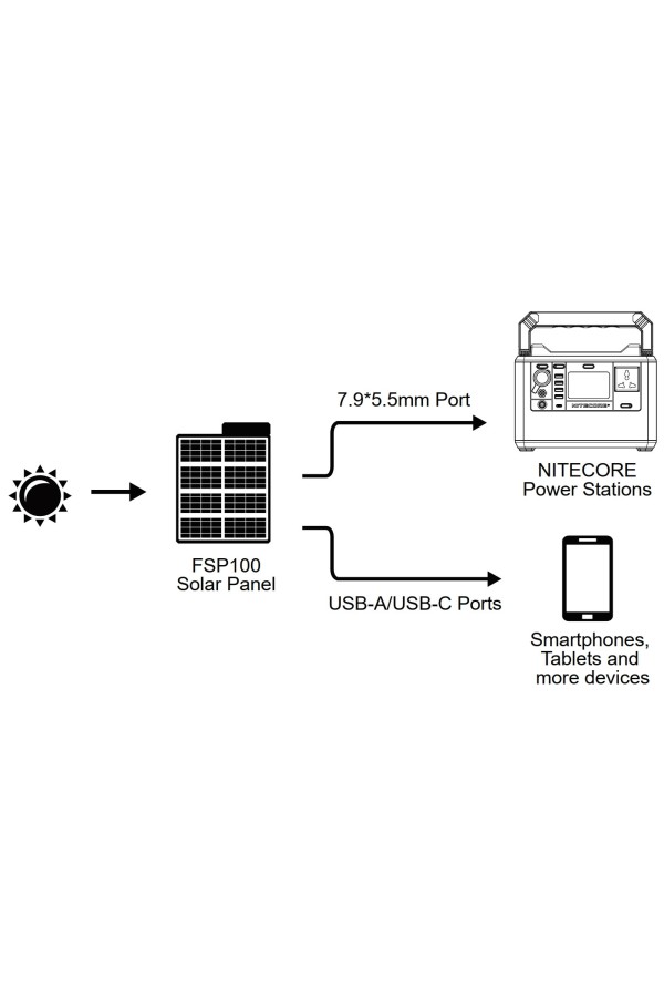 FSP100 NITECORE : Branchements