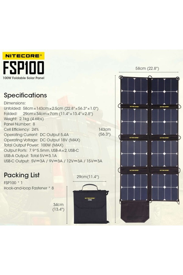 FSP100 NITECORE : Caractéristiques