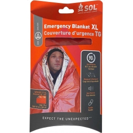 Couverture de survie - Taille XL : 1 à 2 personnes -  Réutilisable - 2,49 * 1,47 mètres - Marque SOL