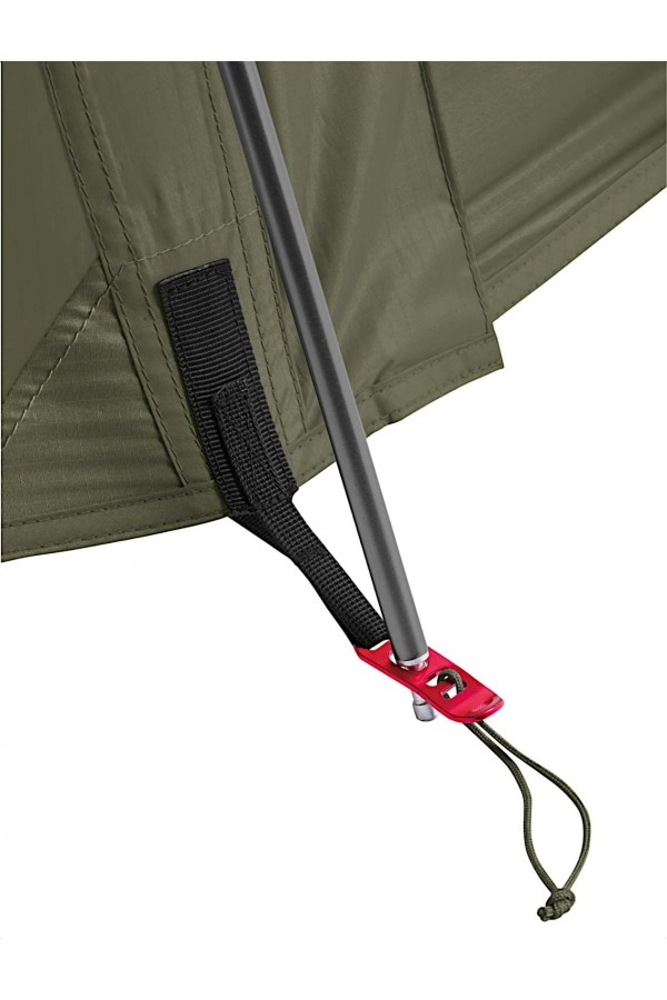 FERRINO LIGHTENT 3 PRO - Couleur verte : Zoom sur fixation des arceaux - Ferrino