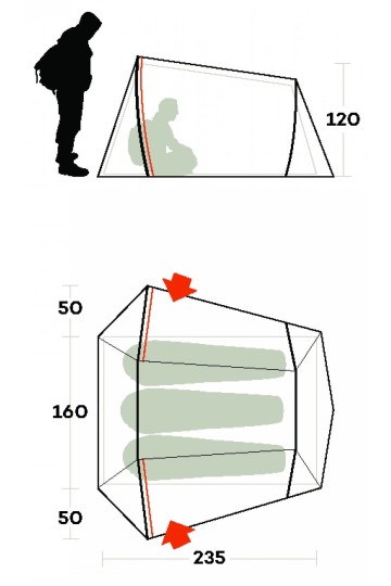 FERRINO LIGHTENT 3 PRO : Dimensions - Ferrino