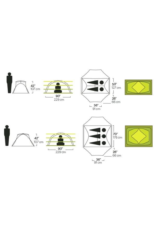 NEMO DAGGER 3P (2019) : Dimensions - Marque  Nemo