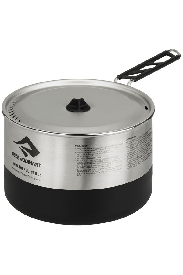 SIGMA POT - 2,7  litres : Popote - Inox - Vue autre côté - Marque Sea to Summit