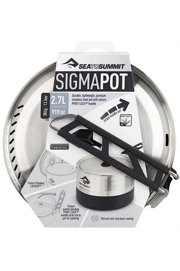 SIGMA POT - 2,7  litres : Popote - Inox - Vue de dessus - Marque Sea to Summit